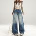 2026 Spring New American Retro Women's High-Waisted Loose Vintage Straight Wide-Leg Floor-Length Jeans_ecoleips.com