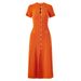 Cross-border European And American Summer New Style S-buckle Short-sleeve Dress, French Socialite Round-neck Hollow-out_ecoleips.com