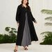 Exclusive Cross-border Supply For The Middle East: Color-blocked Patchwork Robe, Plus-size Muslim Long-sleeve_ecoleips.com