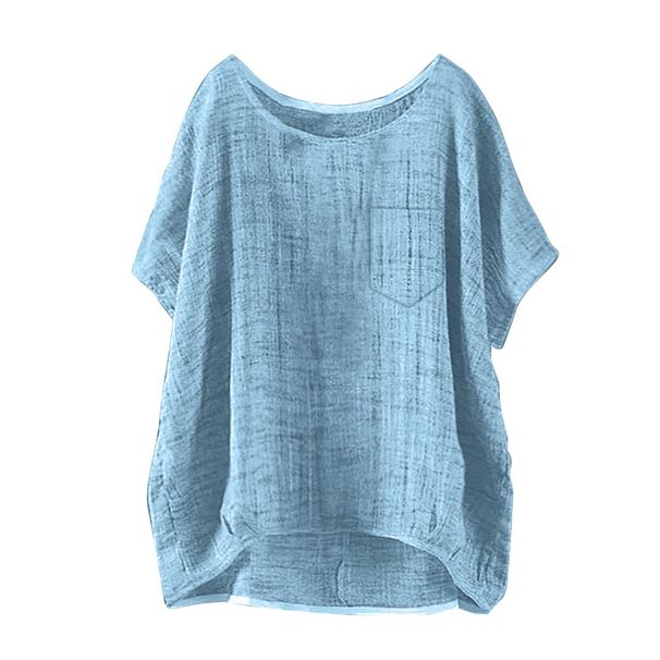 Women's Clothing New Women's Casual Loose Linen Tops_ecoleips.com