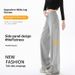 Women's Wide-Leg Pants For Autumn And Winter New Pumpkin Color Fleece-Lined Casual Petite Straight-Leg Scimitar_ecoleips.com