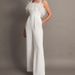 Women’s Clothing Spring And Summer New Feather Tube Top Solid Color Pants One Shoulder Backless Sexy Jumpsuit_ecoleips.com