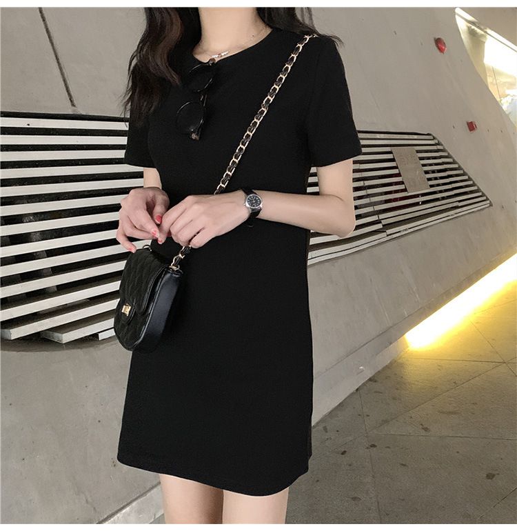 Summer Korean Style mid Length Dress for Women Solid Color One Piece Foreign Trade Clothing New 2026_ecoleips.com