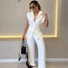 Women's Clothing New Fashion Lace Up Waist Short Sleeved Shirt High Waist Casual Pants Two Piece Suit_ecoleips.com
