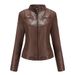 K New Women's Leather Jacket, Thin Motorcycle Suit, Leather Jacket, Short Fashion Jacket_ecoleips.com
