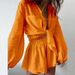 Summer Women's Casual Fashion Set Ruffled Shorts Long Sleeve Top And Bottoms Solid Color American Style_ecoleips.com