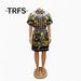plus Size Ethnic Print Blouse And Pleated Skirt Set Stylish Casual JK Outfit for Women Comfortable Fashion Wear_ecoleips.com
