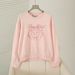 Women's Casual Long Sleeve Sweatshirt Autumn New Cute Cartoon Pattern round Neck Comfortable Clothing TTMA254904E_ecoleips.com