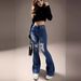 Women's Clothing Spring and Summer Women's Jeans Bell bottom Pants Ripped Slim Fit High Waist Jeans Women_ecoleips.com
