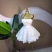European And American Style Sweet Suspender Rose Print Bubble Mini Dress Sleeveless Strapless Waist Cinching for Women_ecoleips.com
