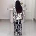 Women's Clothing Printed Round Neck Long Sleeve Straight Pants Loose Two Piece Suit_ecoleips.com