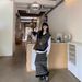 Lazy Wind Suit Women's Autumn And Winter Retro Striped Knitted Vest Stacked T-shirt Half-length Skirt Three-piece Set_ecoleips.com