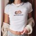 Qi Duo European And American Hot-Selling Women's Fashion Hot Girl Slim-Fit Crop Top Round Neck Short Sleeve Y2K Printed_ecoleips.com