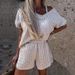 Women's Clothing Fashion Suits Hollow Knitted Tops High Waist Pants Casual Suits_ecoleips.com
