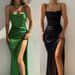 Women's Clothing New Sexy Suspenders Backless High Slit Long Skirt Celebrity Style Evening Dress_ecoleips.com