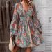 European And American Cross-border 2026 Spring New Elegant Women's Floral Print V-neck Bell-sleeve Dress_ecoleips.com