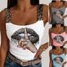 Women's Sexy Suspender Lip Print Vest Top Style New Relaxed Everyday Wear Comfortable Feshion_ecoleips.com