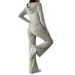 "Women's Hooded Tracksuit Set – Fall/Winter Stretch Lounge Pants & Zip-Up Jacket (XS-L, Poly-Spandex Blend)"_ecoleips.com