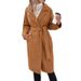 Bestseller: New European And American Autumn/Winter Women's Fashion Cross-Border Lace-Up Long Solid Color Woolen_ecoleips.com