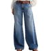 European And American Cross-border Retro Wide-leg Jeans, Fashionable New Versatile Long Straight High-waisted Casual_ecoleips.com