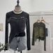 Women’s Clothing Real Shot Design Niche Denim Stitching Long Sleeved Mesh T Shirt Female Summer Round Neck Slim Short Top_ecoleips.com