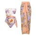 Fashion Printed One Piece Swimsuit Slimming Strapless Design For Sexy Beach And Hot Spring Vacation_ecoleips.com