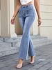Popular Women's Clothing, Fashionable Personalized Women's Autumn And Winter New Elastic Slim Denim Bell Pants_ecoleips.com