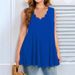 2025 Cross-Border Spring/Summer New Fashion Summer Plus Size Casual Solid Color V-Neck Sleeveless Vest For Independent_ecoleips.com