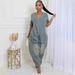 Women's Clothing Loose Fashion Personality Large Pocket Washed Denim Jumpsuit_ecoleips.com