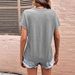 Voya Women's 2026 New Hot Selling Loose Casual U-neck Solid Color European And American T-shirt Short Sleeved Top_ecoleips.com