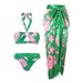 Women's Clothing Swimsuit Lace Up Print Sexy Bikini Halter Neck Split Swimsuit Female Bikini_ecoleips.com