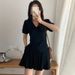 Women's European Style Short Sleeve T-Shirt Korean Slim Fit Two Piece Set Top Casual Fashion_ecoleips.com