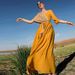Women's Clothing Orange Sequined Long Skirt Long Skirt_ecoleips.com
