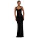 Summer New Women's Halter Neck See through Mesh Splicing Dress Solid Color Tie European American Export 2026_ecoleips.com