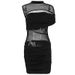Women Summer New Fashion Sexy Sheer Spliced One Shoulder Sleeveless Ruched Bodycon Mini Hip Wrap Dress_ecoleips.com
