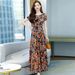 Bohemian Style Summer New For Women 2024 Fashion Versatile Short Sleeve Round Neck Elegant Beach Long Dress_ecoleips.com