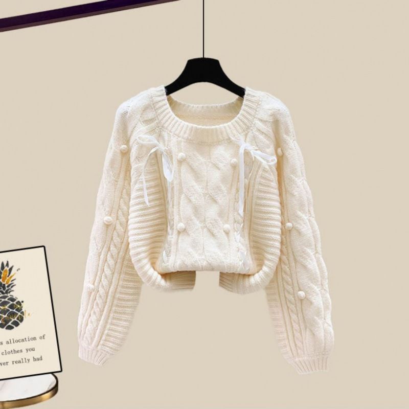 Women's Clothing Sweater Wide Leg Pants Trendy Winter Outfit Set For Petite Women - Knit Sweater, Thick Vest & Wide Leg Pants, Stylish & Youthful_ecoleips.com