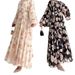 Women's Clothing Middle East Muslim women's clothing new chiffon flower print long fashionable and elegant dress_ecoleips.com