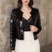 2025 Spring European And American Cross-Border Hot-Selling Round Neck Long Sleeve Solid Color Cardigan Casual_ecoleips.com
