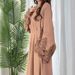 Women's Clothing New Solid Color Floral Lace Sleeves With Zipper Dress Plus Size Women's Clothing_ecoleips.com