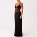 Women's Sexy Backless Halter Lace Panel Black Maxi Dress – Elegant French Style Gown_ecoleips.com