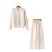 Trendy Zip-Up Bomber Jacket & High-Waist Flannel Pants Set – Stylish Two-Piece Outfit For Women (Beige/Grey/Black, 3 Sizes)_ecoleips.com
