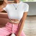 Voya Women's 2026 New European And American Spring/Summer Fashion Versatile Ultra Short Open Umbilical Short Sports T-shirt Top_ecoleips.com