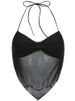 Sexy Transparent Y2k Mesh Halter Tops Women V-neck Backless Korean Solid Crop Tops Fashion Korean Camisole 90s Tee_ecoleips.com
