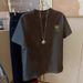 Women's European Style Oversized T-Shirt Short Sleeve Minimalist Print Casual Fashion Top for Daily Wear_ecoleips.com