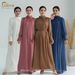 Modest Abaya Dress Exquisite Solid Color Lace Dress For Muslim Women Fashionable Polyester Dress For Middle East_ecoleips.com