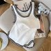 Women's Clothing Short Skirt Contrast Color Sleeveless Vest Suspender Knitted Skirt_ecoleips.com