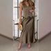 Women's Clothing Summer Solid Color Fashion Personality Trend Sleeveless Top Skirt Suit_ecoleips.com