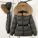 Women's Long Puffer Coat With Detachable Hooded Fur Trim, 86-90% White Duck Down, Warm Winter Jacket For Commuting & Casual_ecoleips.com