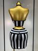 Women Sexy Backless Halter Striped Bandage Skirt Two Piece Set Knitted Celebrity Elegant Evening Birthday Party Dresses XQP7_ecoleips.com